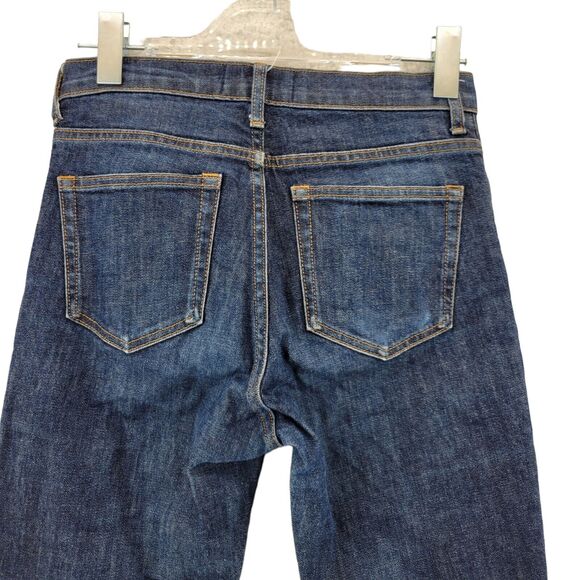 Everlane Cropped Straight Leg Jeans Size 26 Tall Dark Wash Raw Hem 27" Waist - Picture 4 of 11